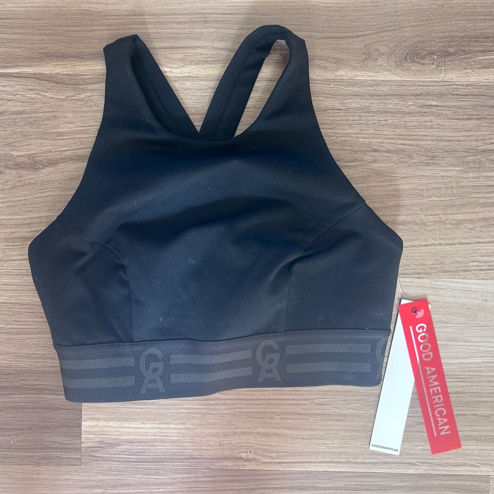 NWT Good American Sports Bra Black Size 1/Small